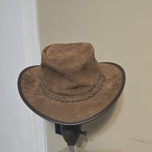 Barmah 1066 Men's Brown Foldaway Suede Hat Size Small